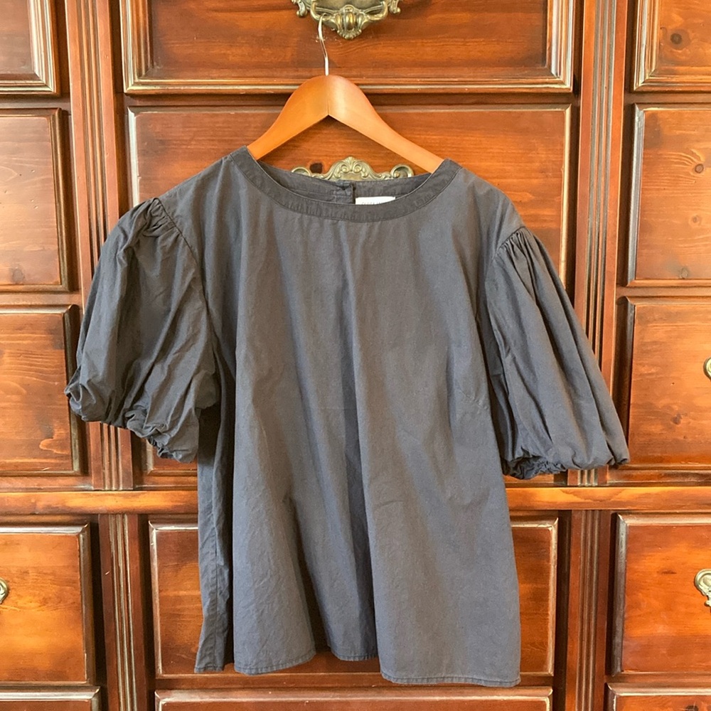 Elegant Black Puff Sleeve Top